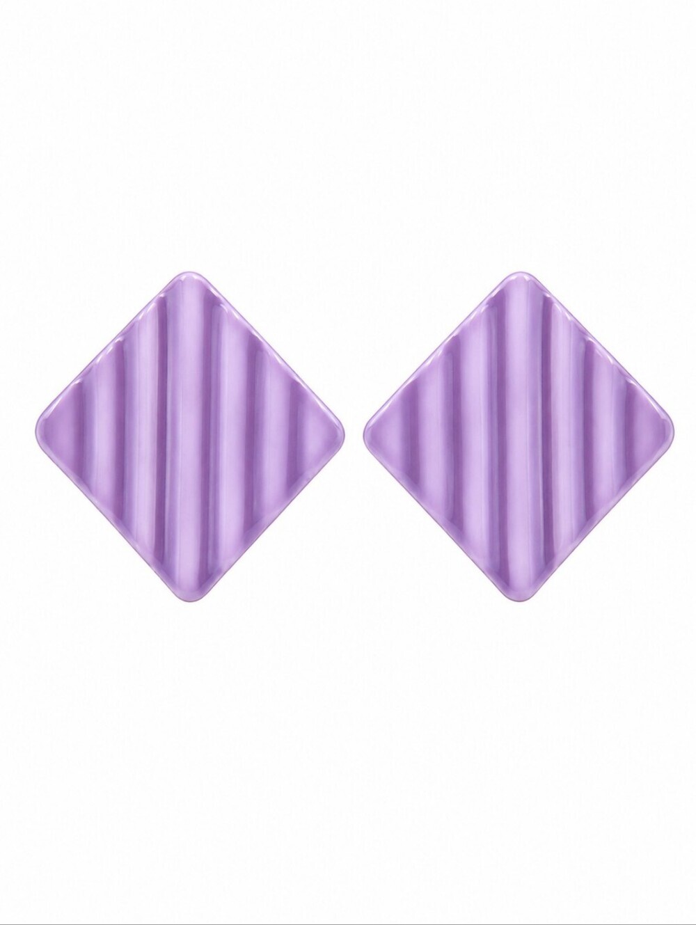 3/$30 VTG Lavendar Metal Square Ripple Post Earrings